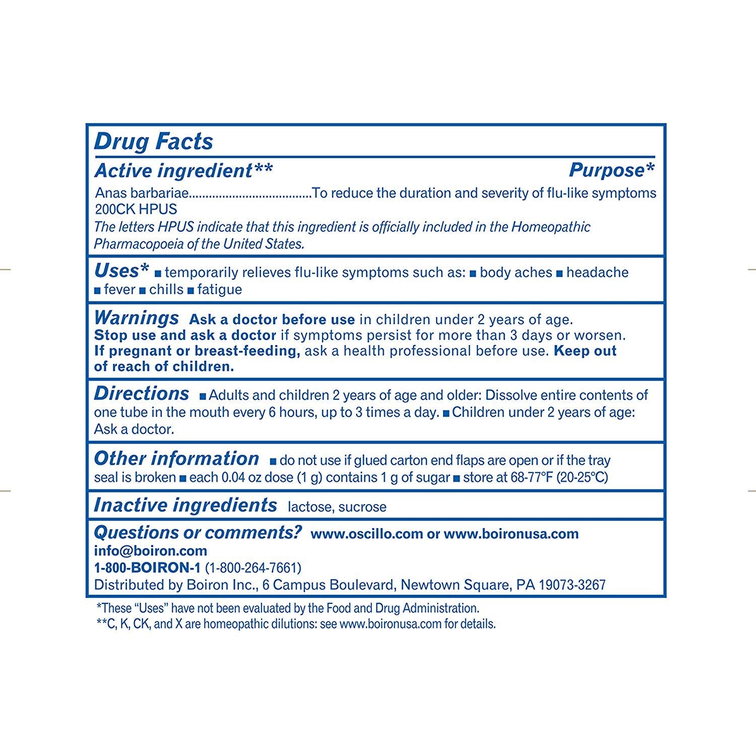 Oscillococcinum flu relief packaging and dosing options