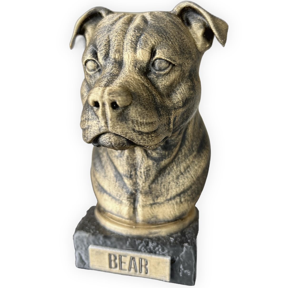 Oso Amazing Staffordshire Bull Terrier bust hand-painted finish