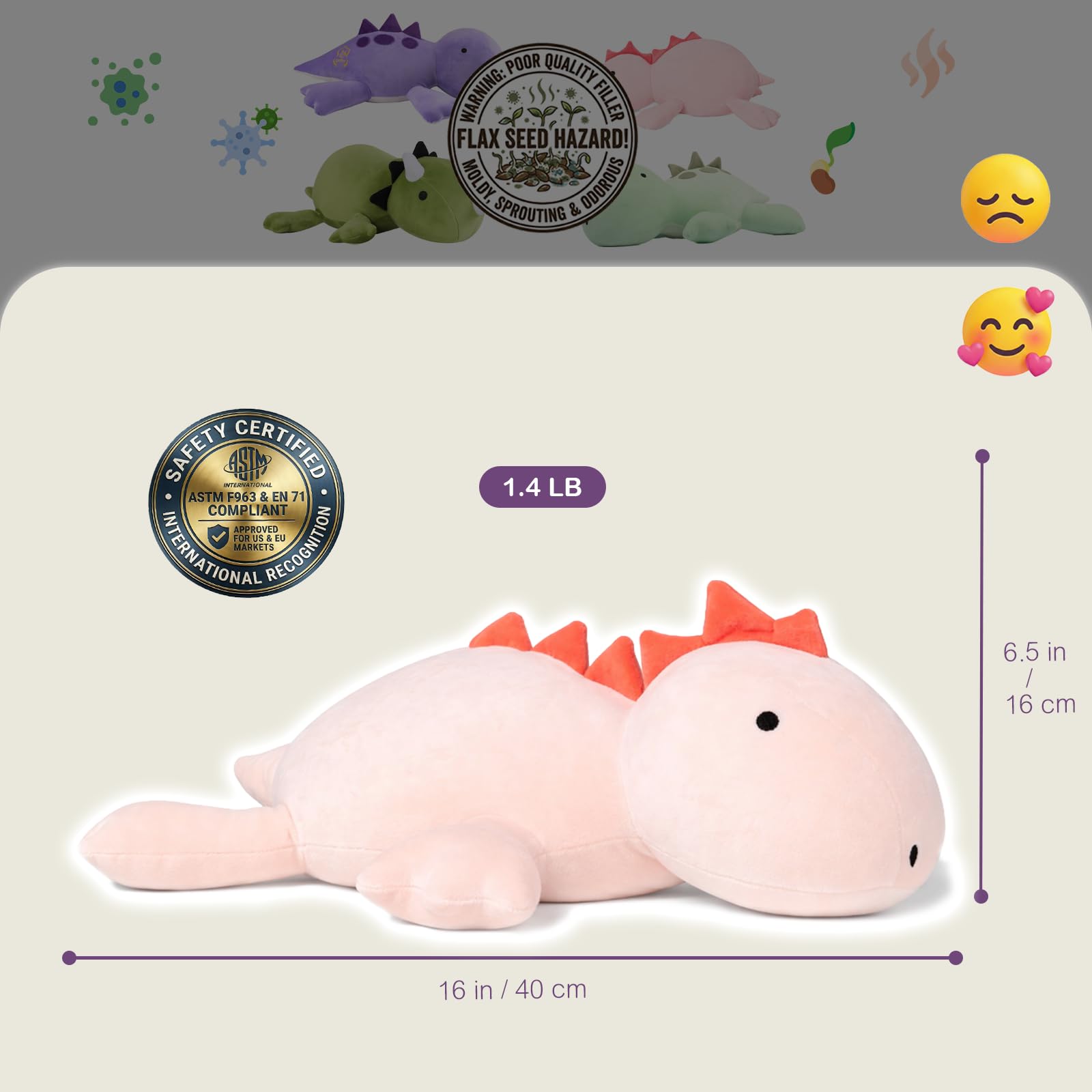 Lumbar back cushion dinosaur plush OSOCU