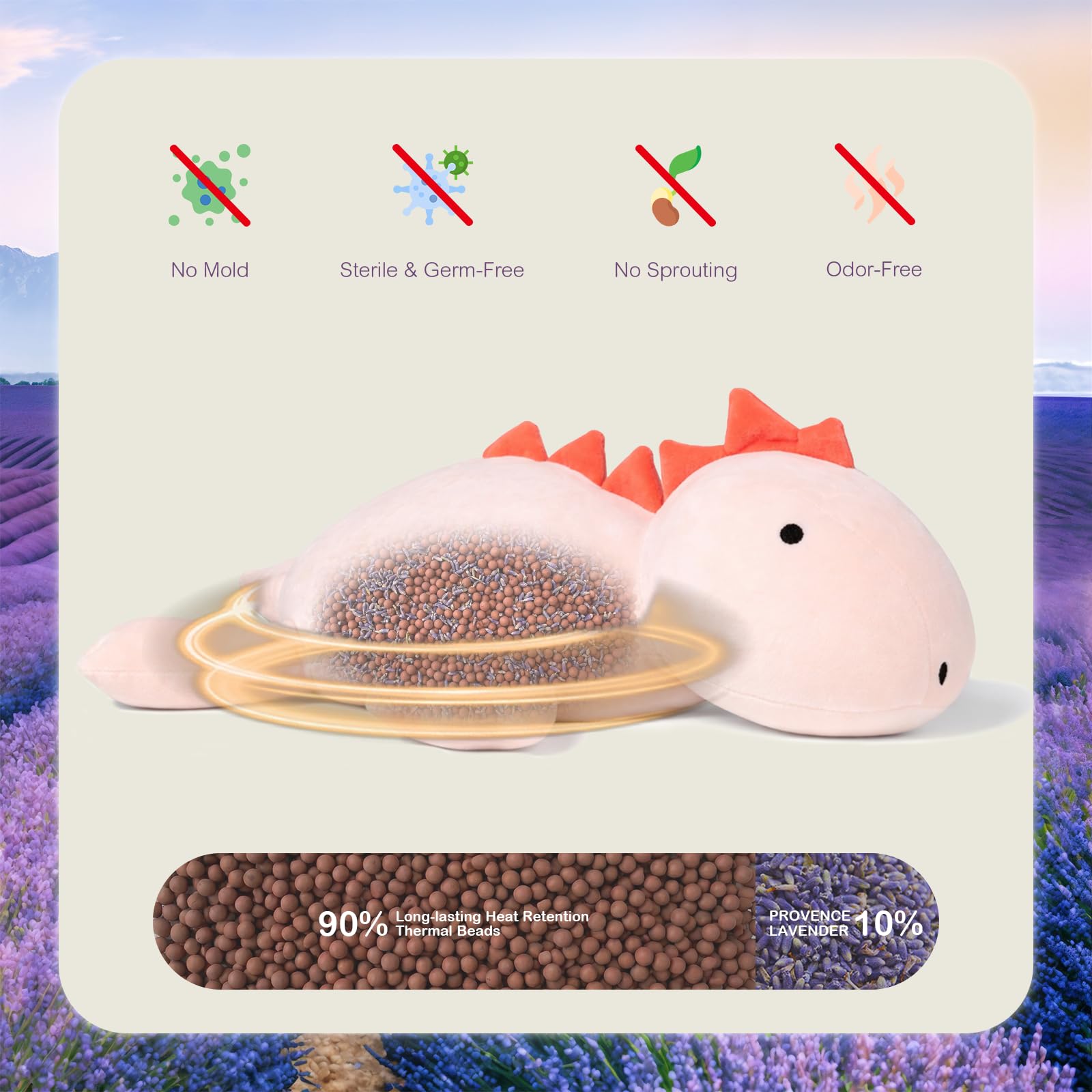 Lavender scent pouch in OSOCU pink stegosaurus plush