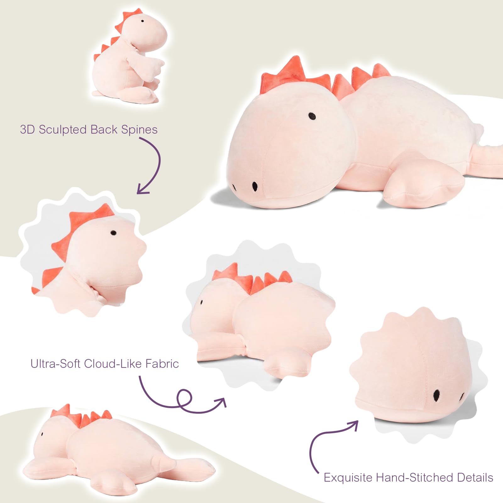 1.4 lb weighted OSOCU stegosaurus plush