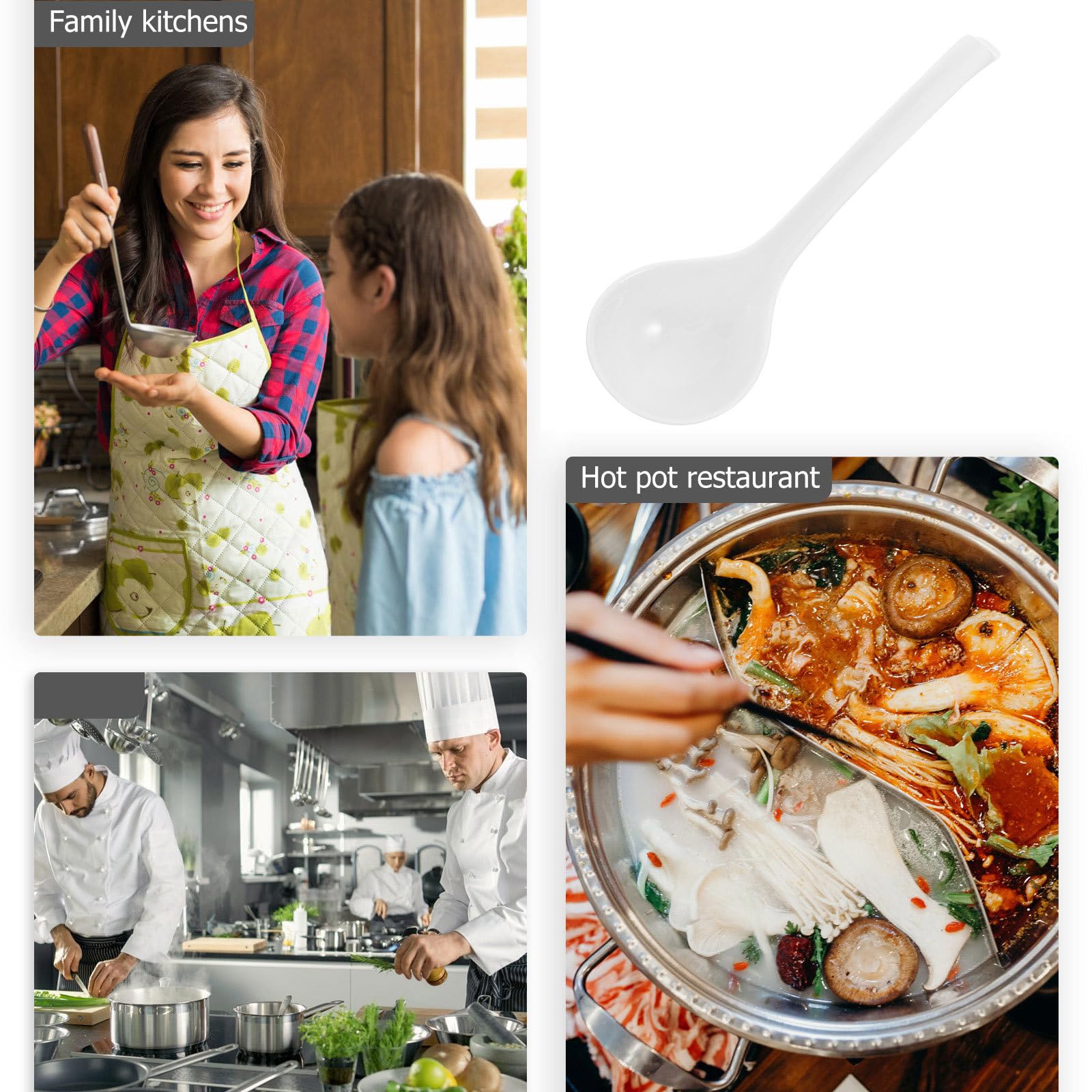 White porcelain soup ladle for dumplings OSOLADY