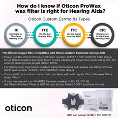 3 packs totaling 18 filters for Oticon ProWax wax guards