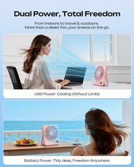 Otlonpe USB powered and battery operated fan 6.5 inch