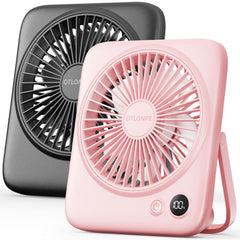 Otlonpe portable desk fan 6.5 inch 2-pack on desk