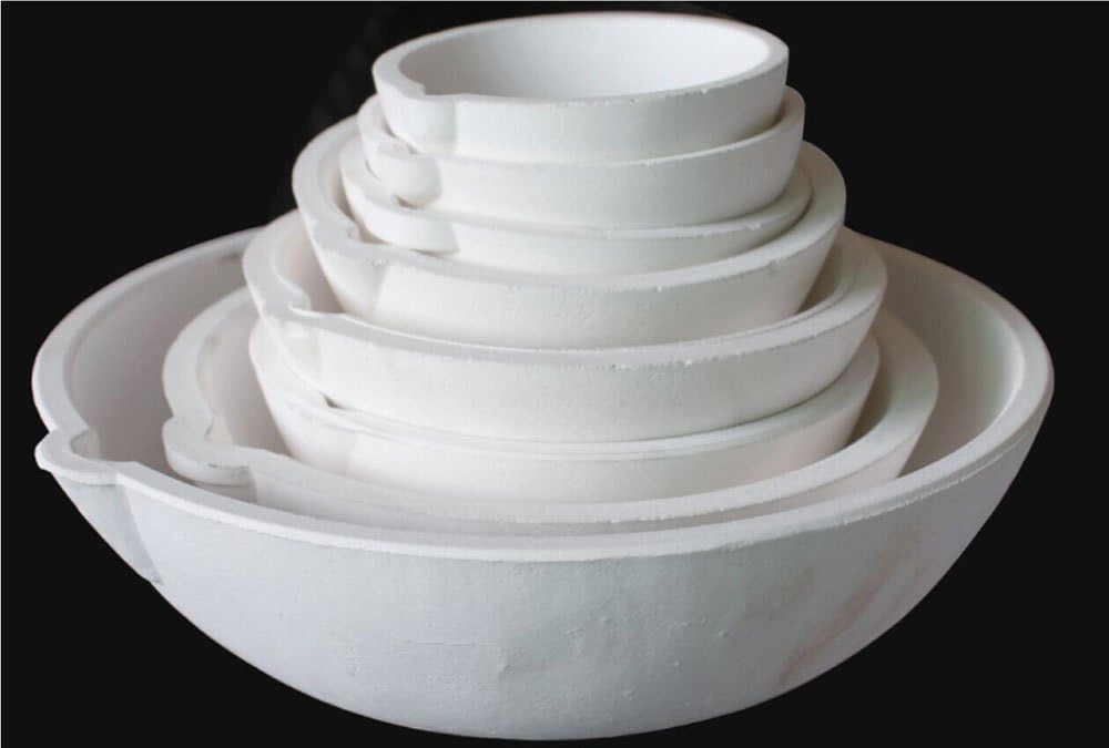 Gold Silver casting bowl ceramic crucible image showing melting 1000g