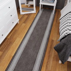 Ottomanson aisle runner rug brown Greek border suitable for long hallways