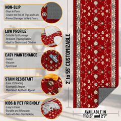 Ottomanson Aisle Runner Rug 1'10.5 x 34' Mahal Red close view