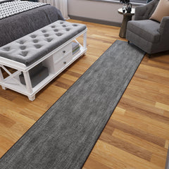 Ottomanson aisle runner rug solid brown long hallway rug