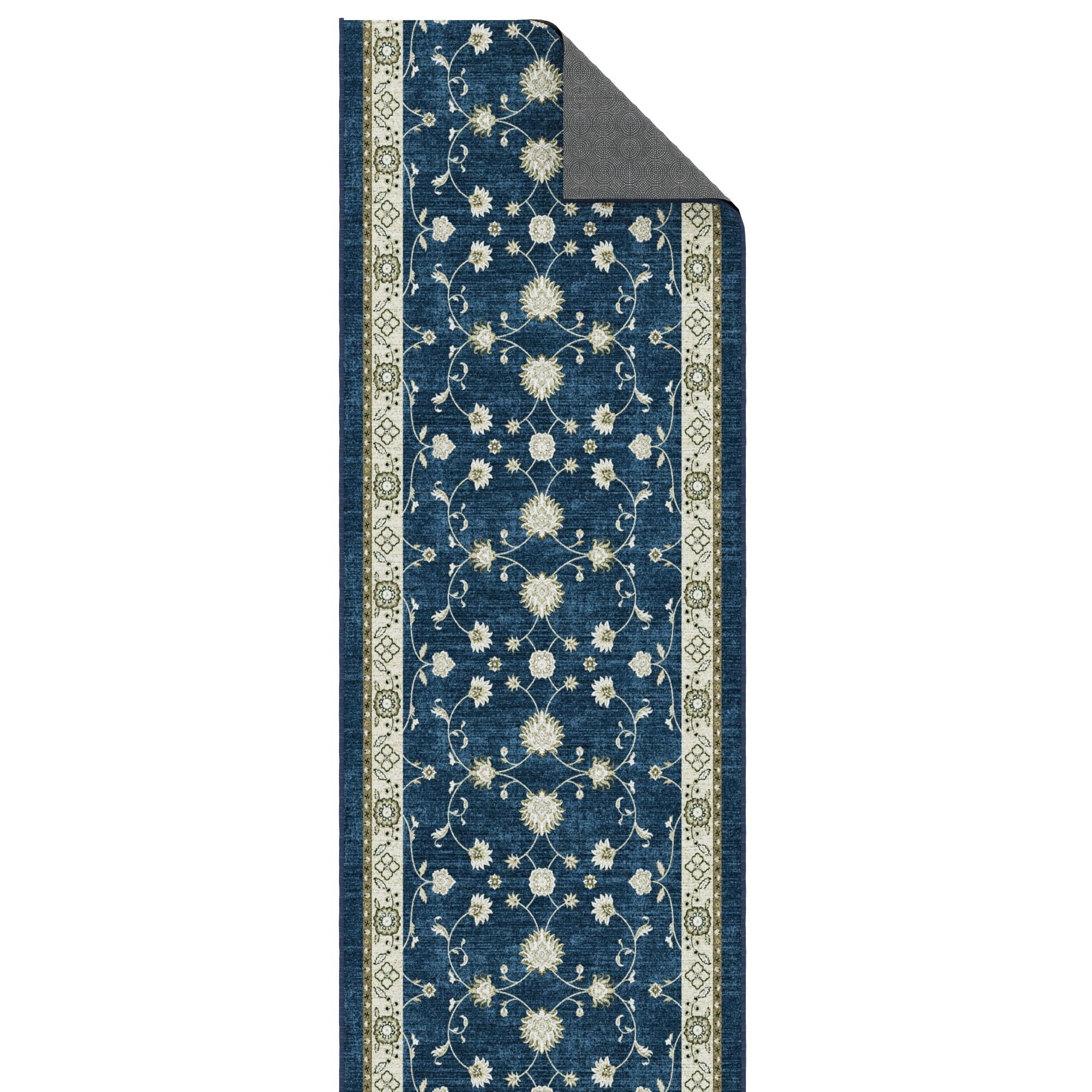 Hallway length Ottomanson Mahal Navy rug 20 feet
