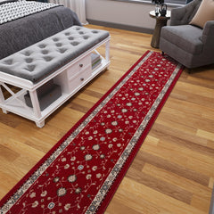 Ottomanson Hallway Runner Rug Mahal Red size 1ft10.5in by 14ft