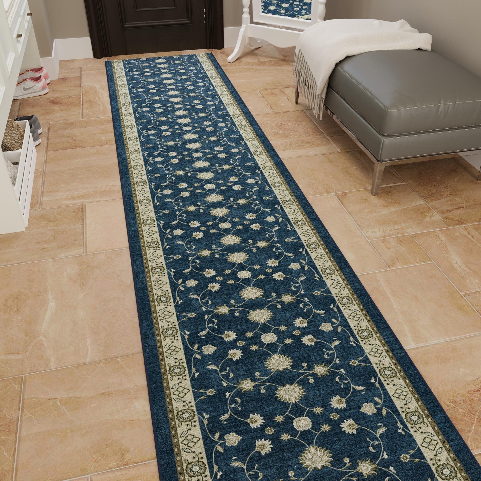 Ottomanson indoor rug collection Mahal Navy style