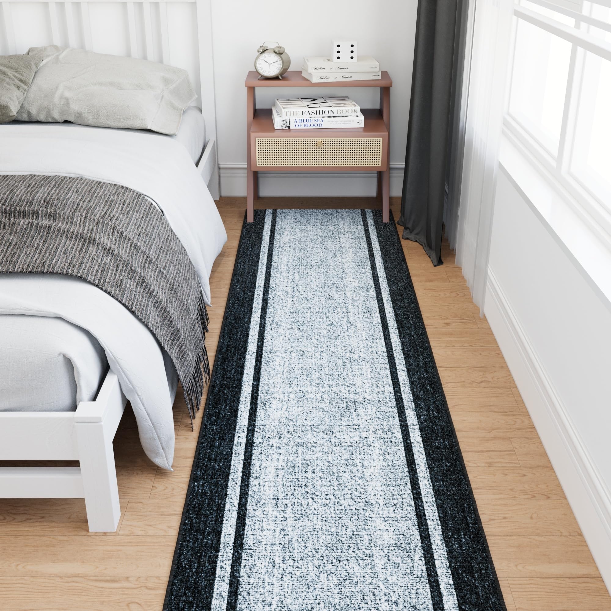 Ottomanson Mud Mat border gray indoor door mat close up