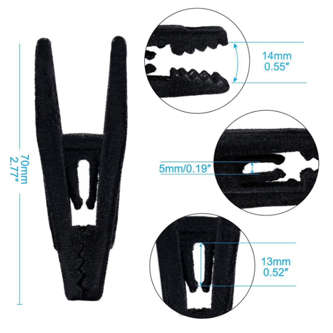 20pcs Otylzto velvet hanger clips for slim-line plastic hangers