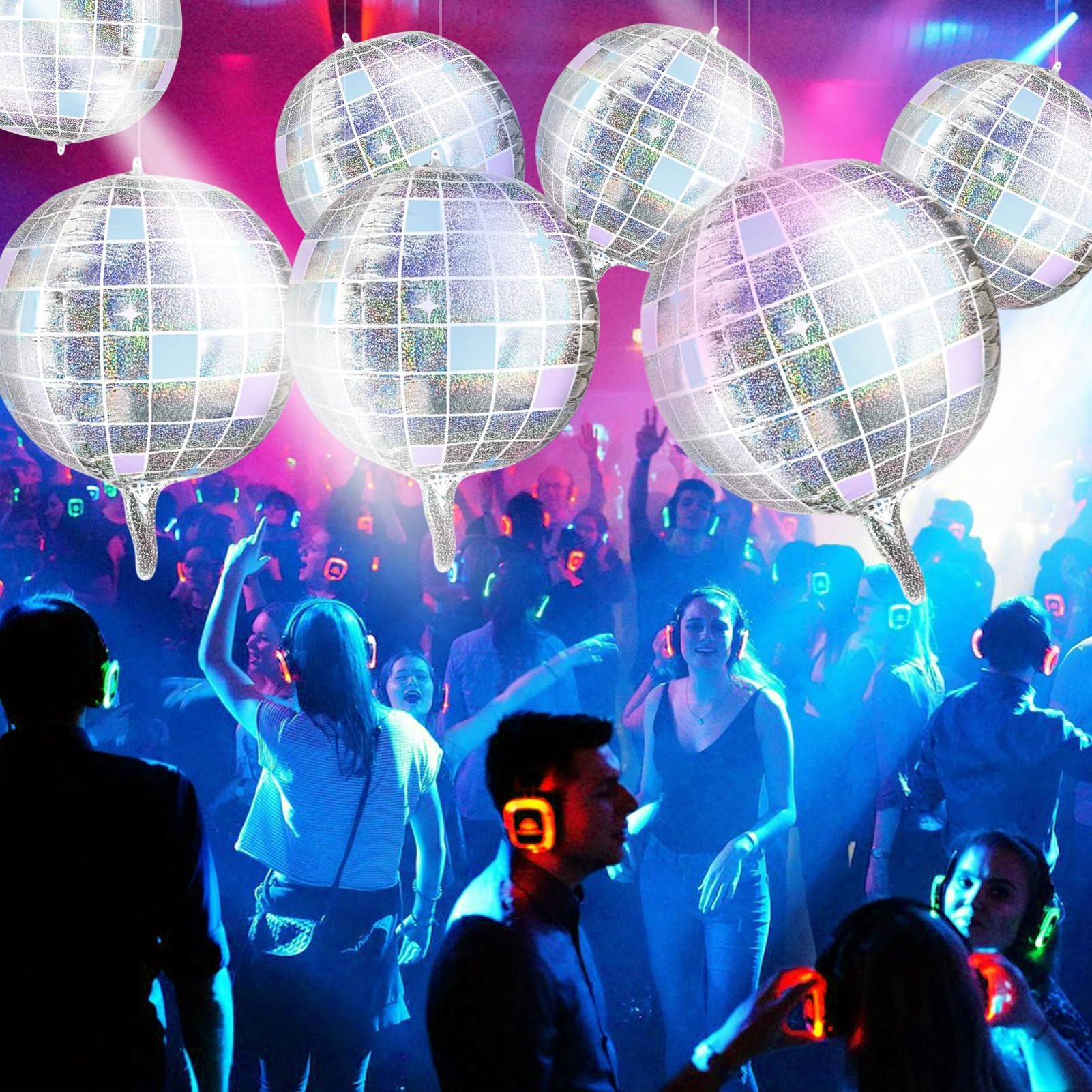 Mylar foil 4D disco balloons for parties