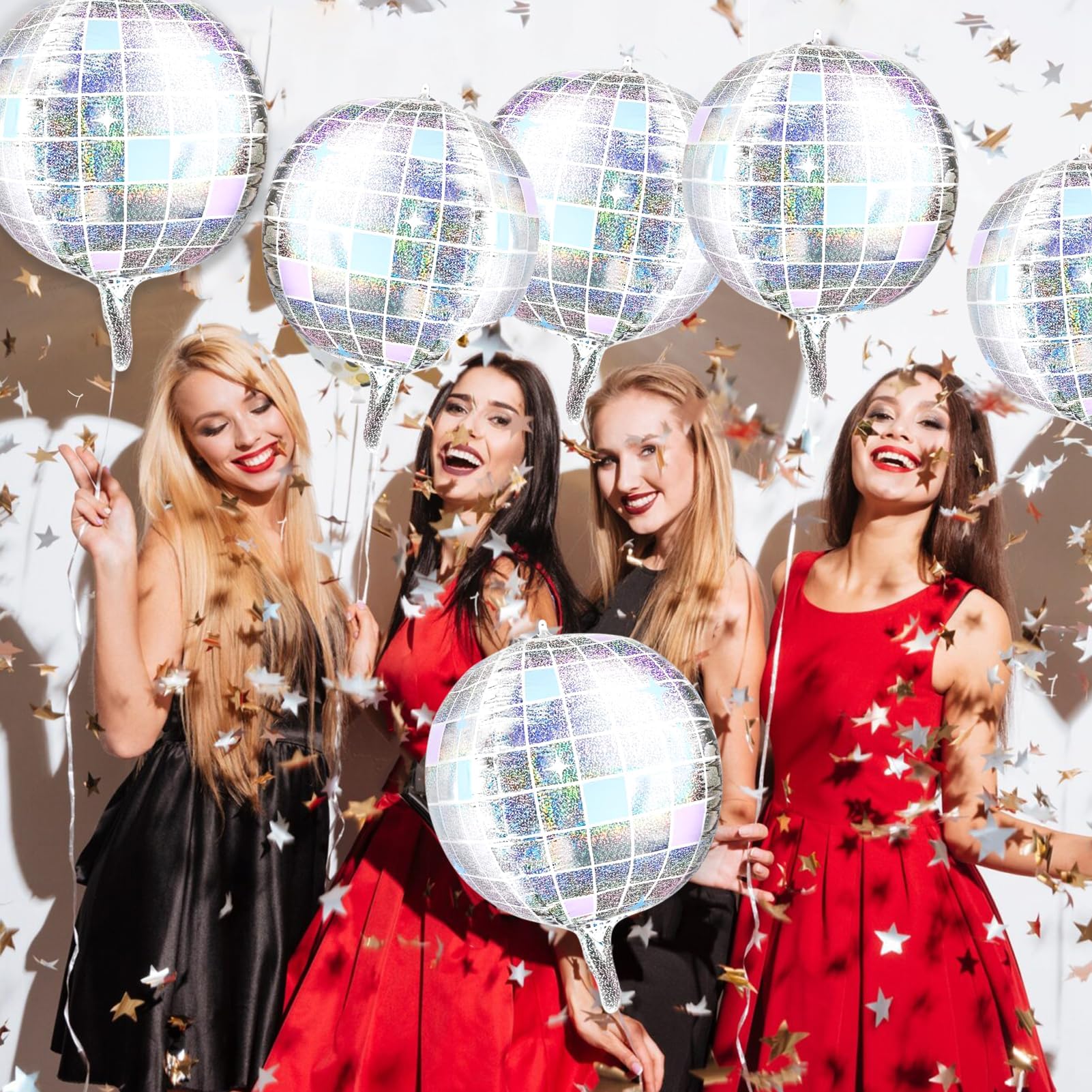 Easy inflate self-sealing disco balloons 6pcs