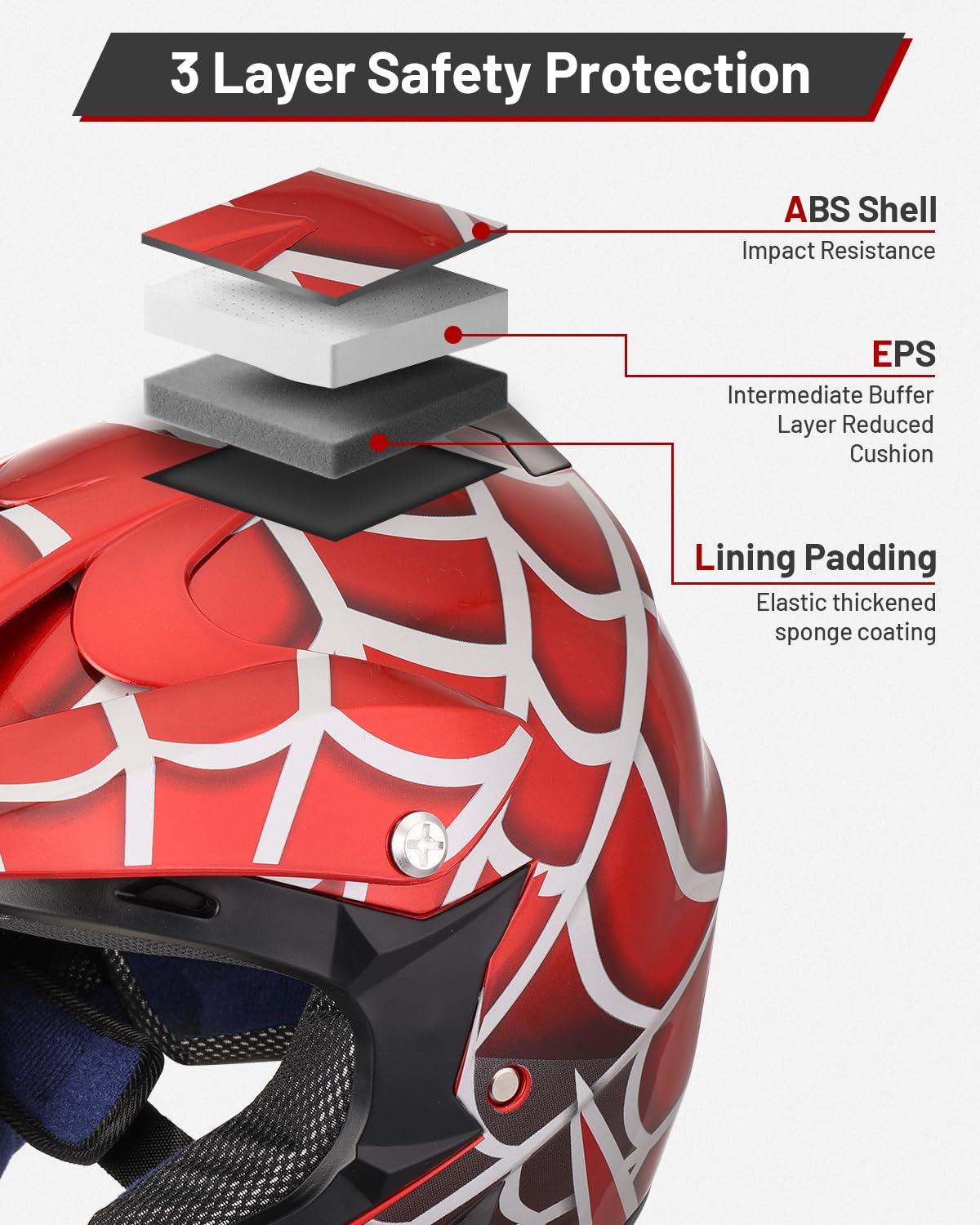 OUMURS Youth Dirt Bike Helmet size XL