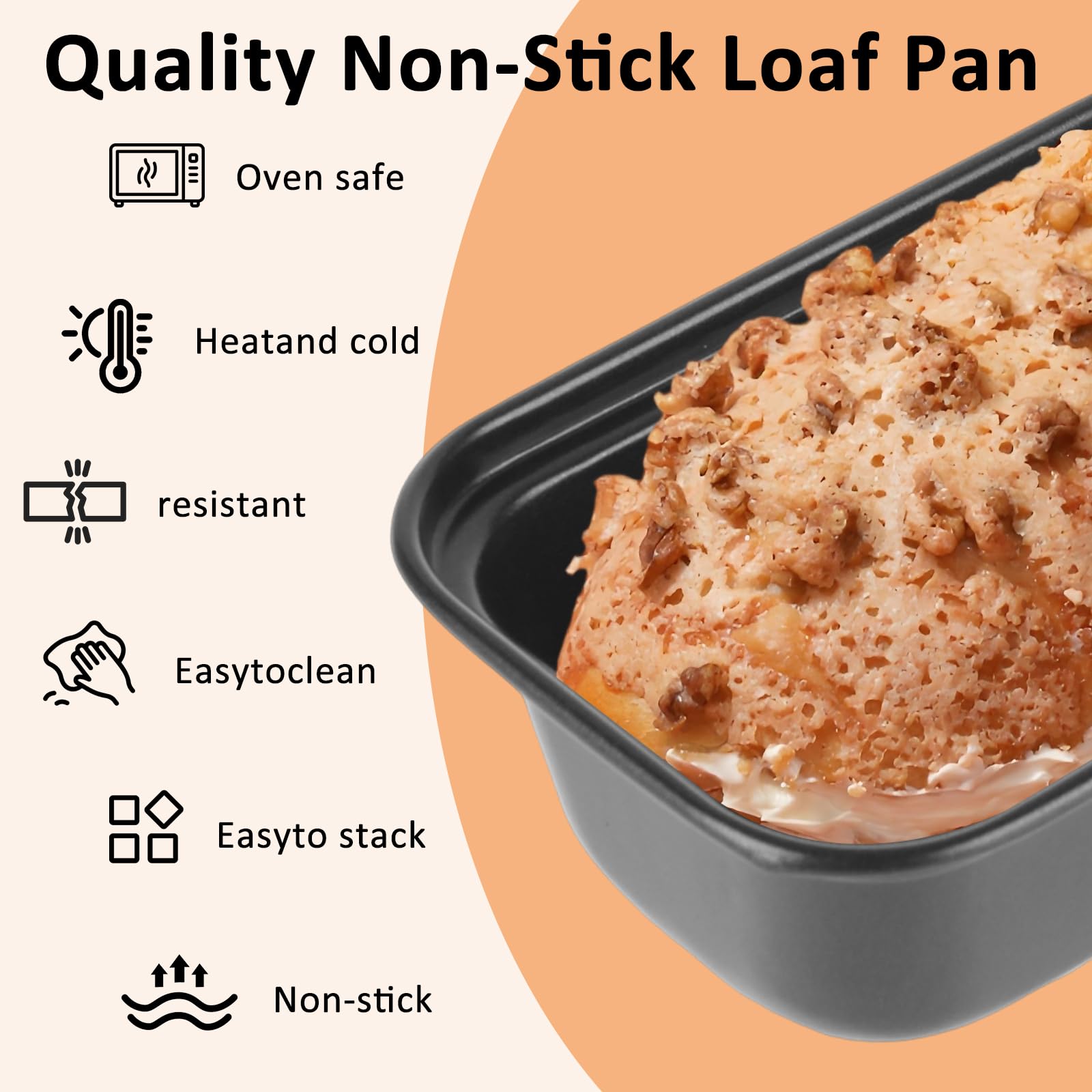 Eight-pack loaf pans for baking bread and banana bread