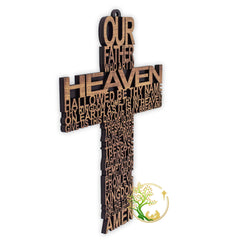 Hand crafted olive wood cross Bethlehem by Christian families