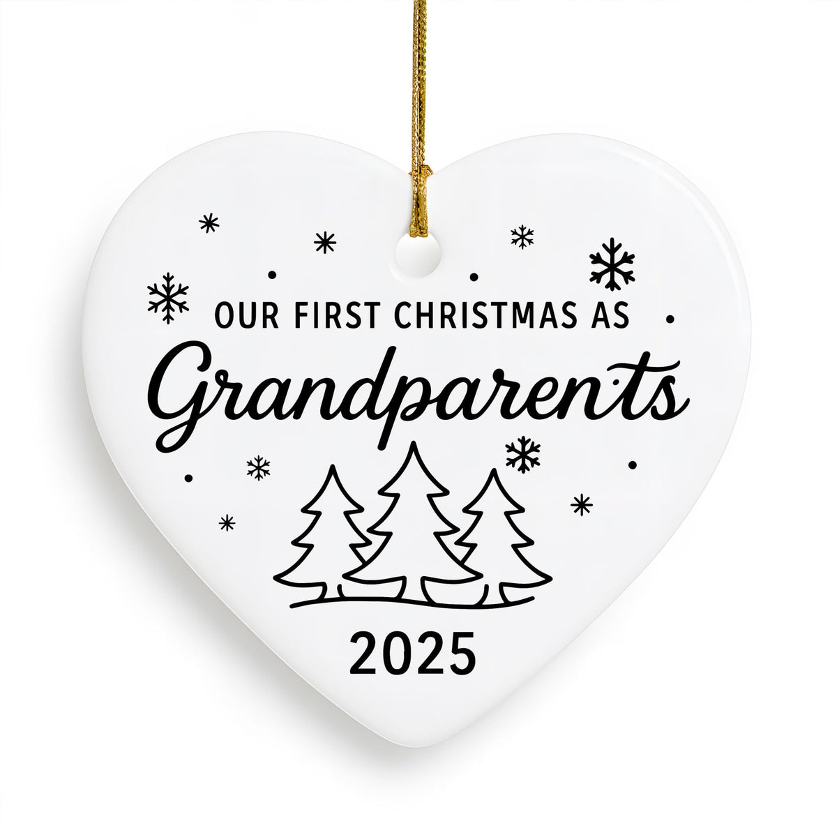 Our First Christmas As Grandparents 2025 Ornament ceramic heart