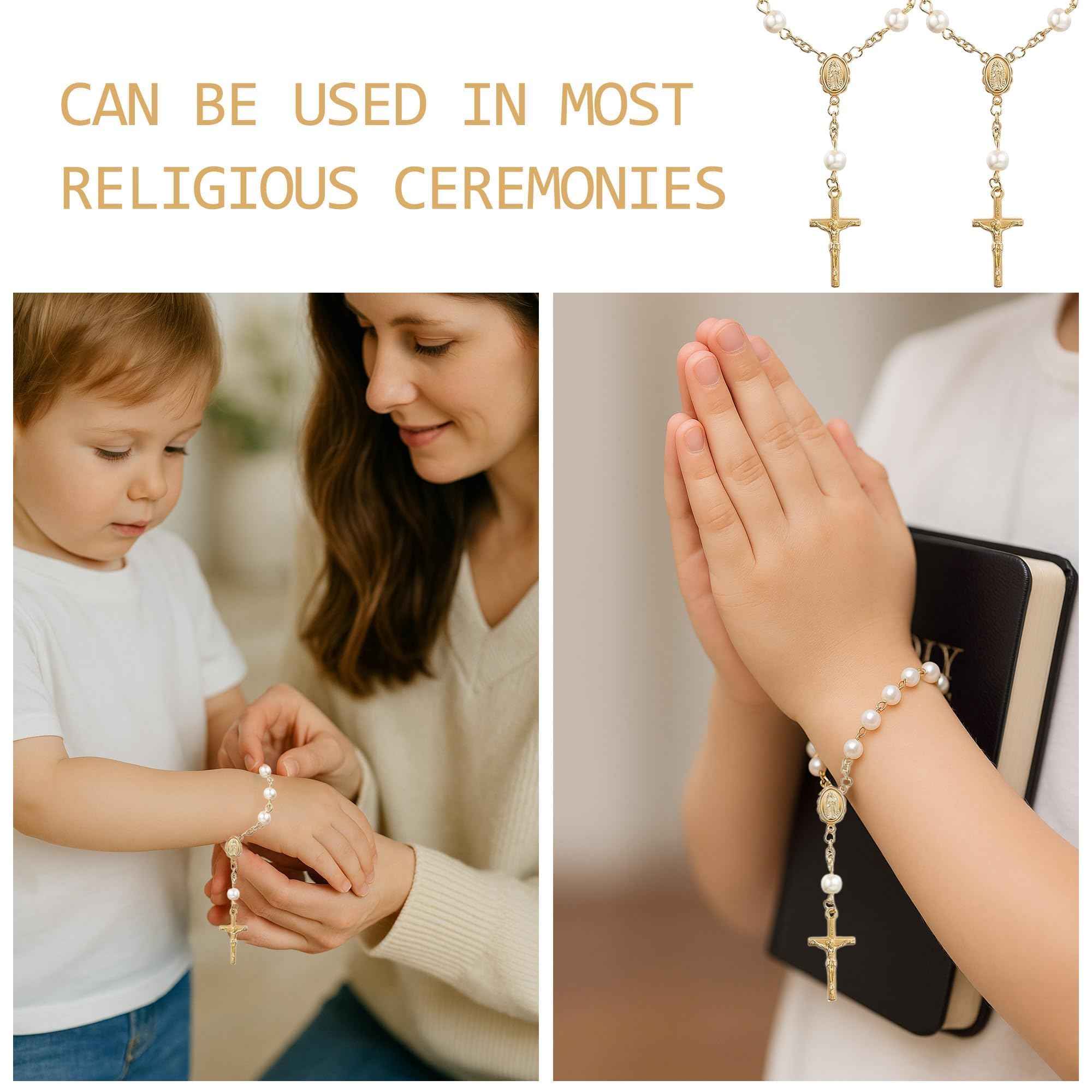 Rosary party favor packaged for baptism and christening ceremonies