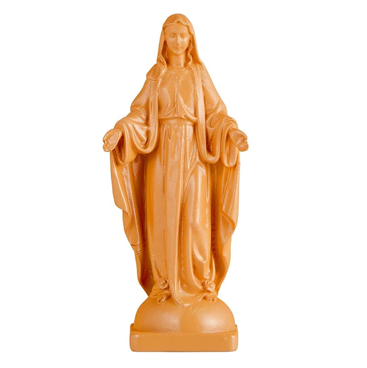Our Lady of Grace statue 4 inch vintage tan resin for display in home or church