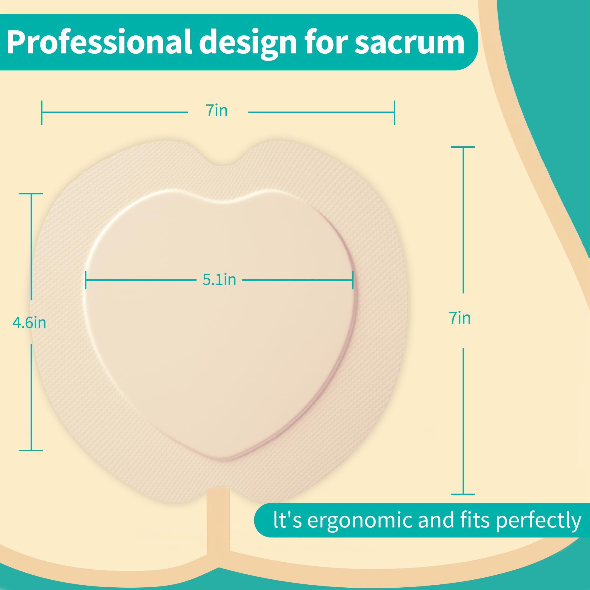 Ourmed sacrum foam dressing border packaging 7x7