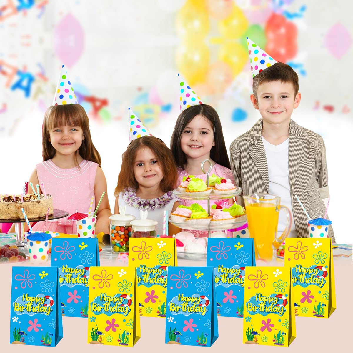 Tropical ocean party bags suitable for birthday and baby shower