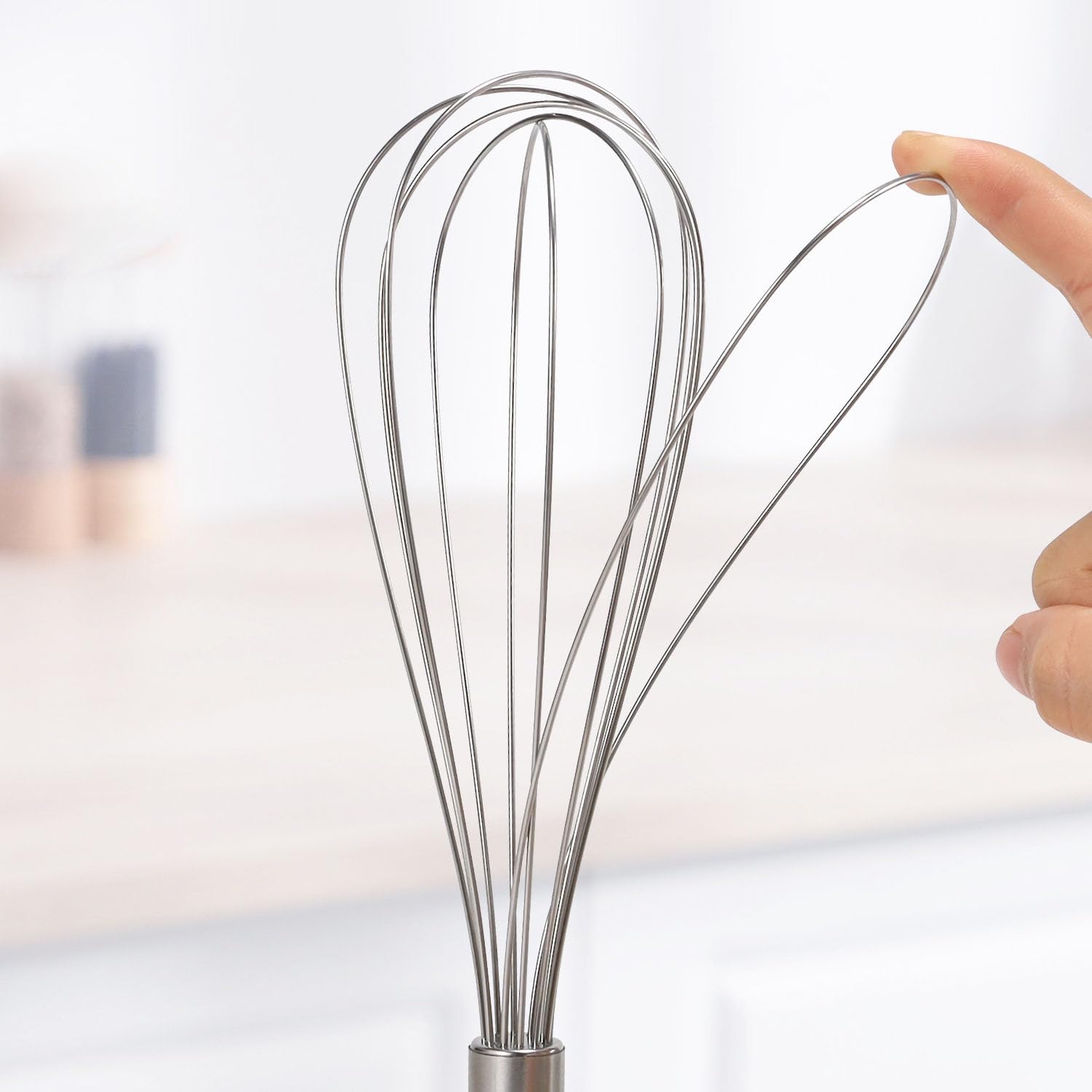 Ousyaah 10-Inch balloon whisk with polished wires