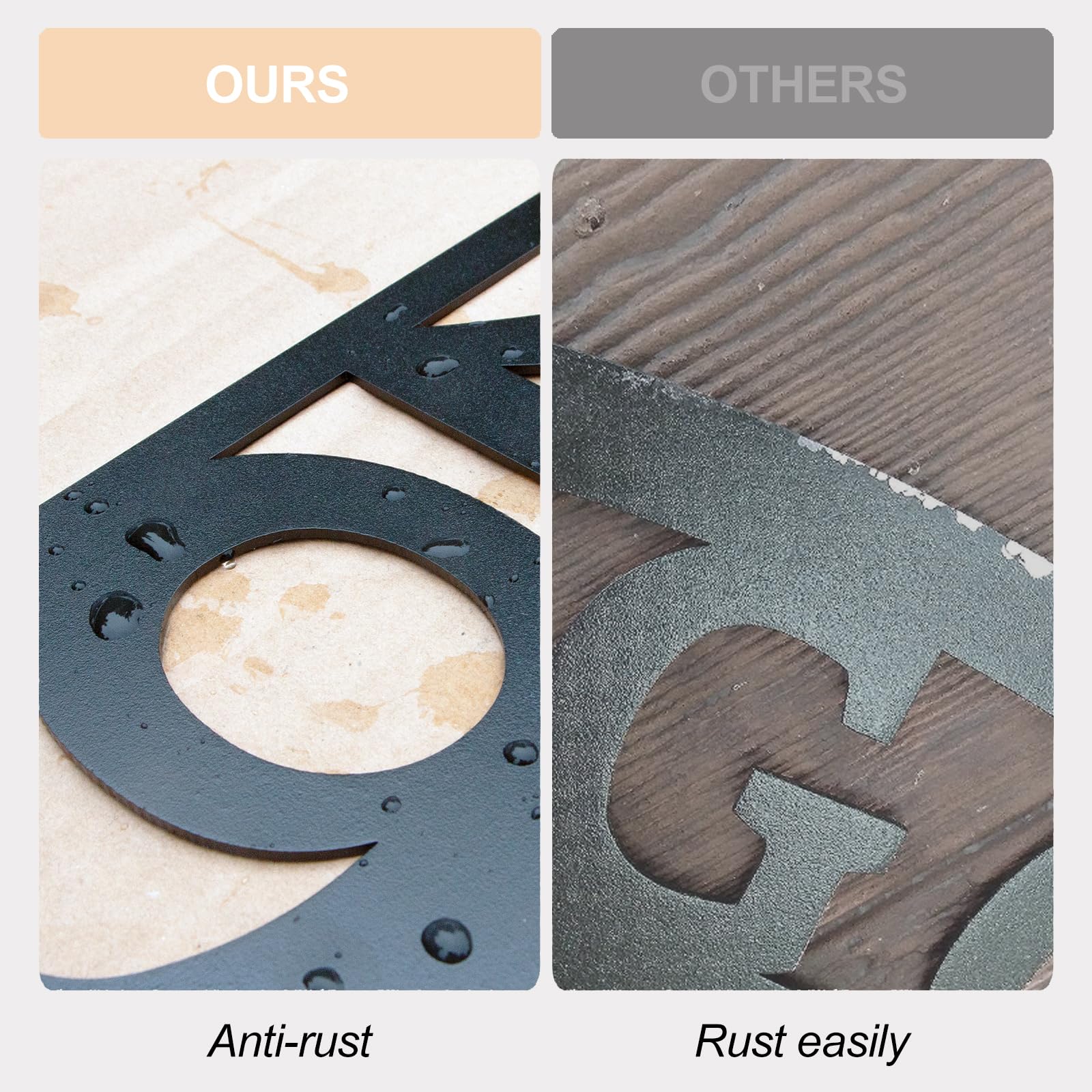 Outdoor metal address plaque with rust resistant coating
