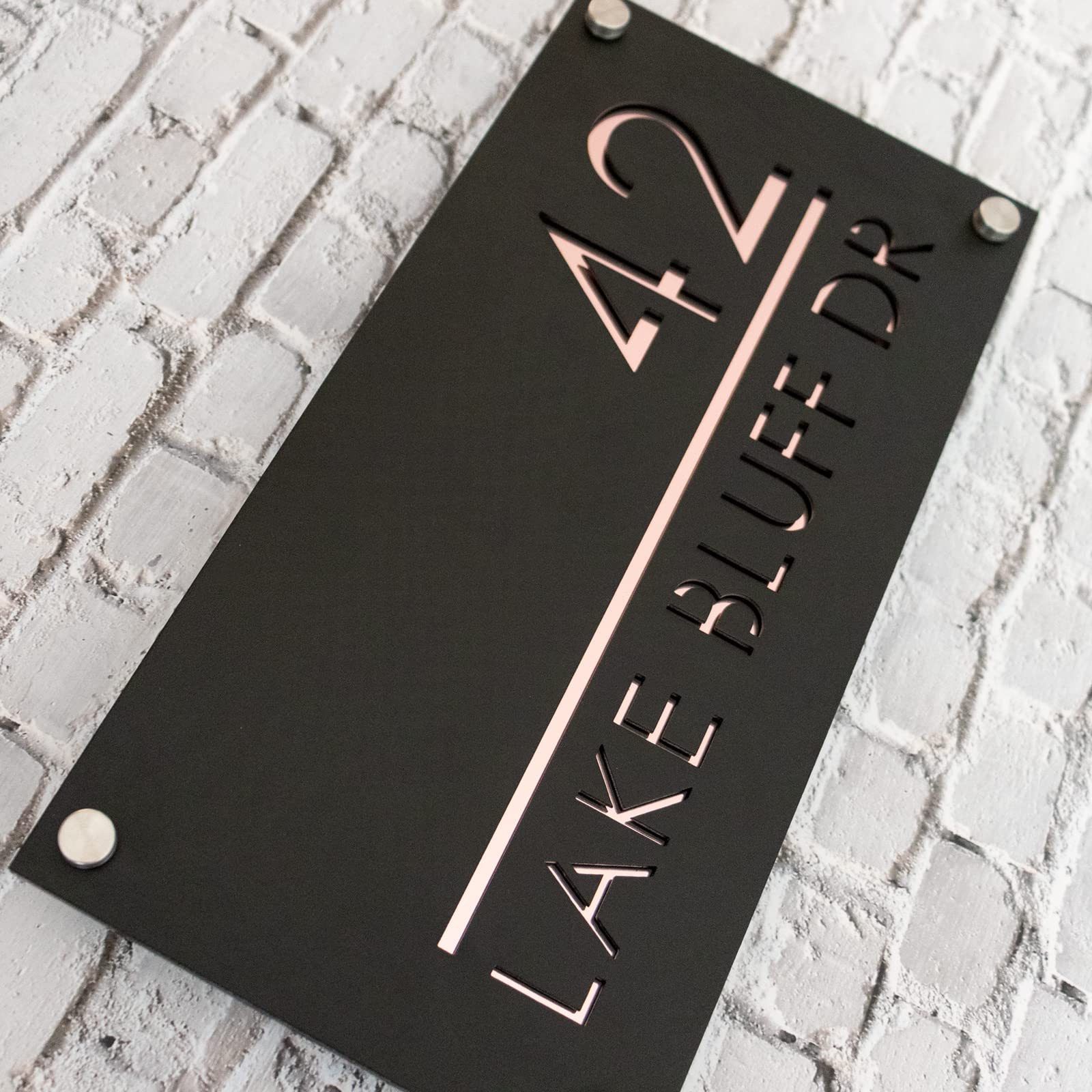 outdoor address sign stainless steel