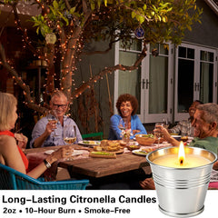 Portable citronella candle tin suitable for camping and backyard