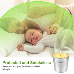 Outdoor citronella tin candle in reusable jar for garden balcony