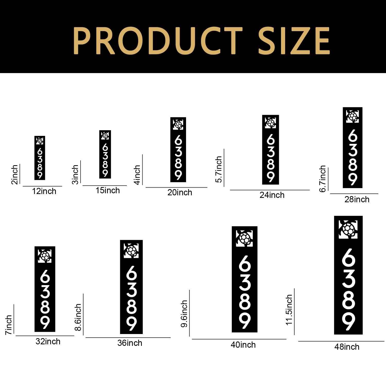 Outdoor decor address plaque with vertical numbers