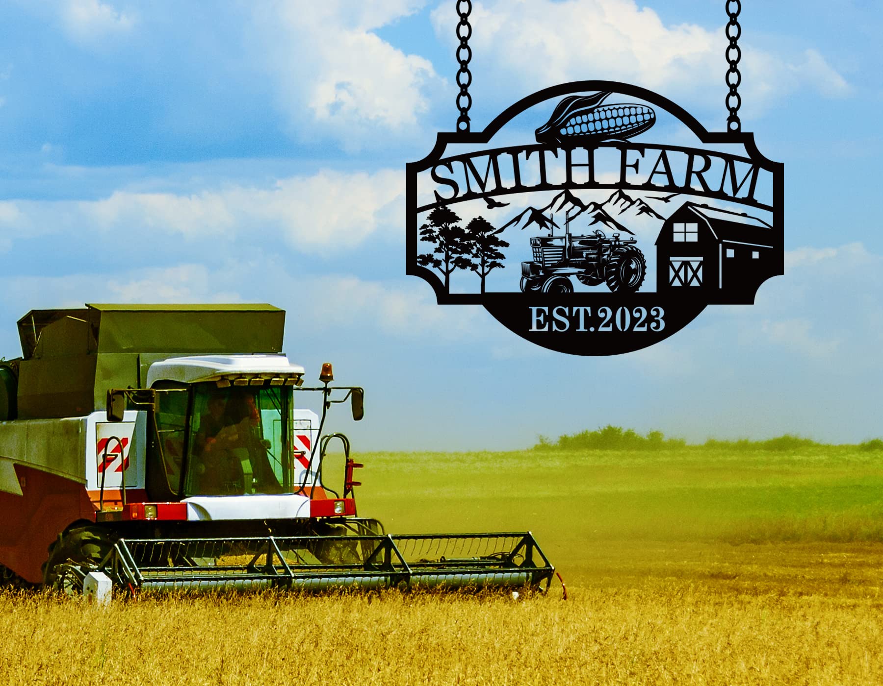 Farm Sign customizable with last name and established date