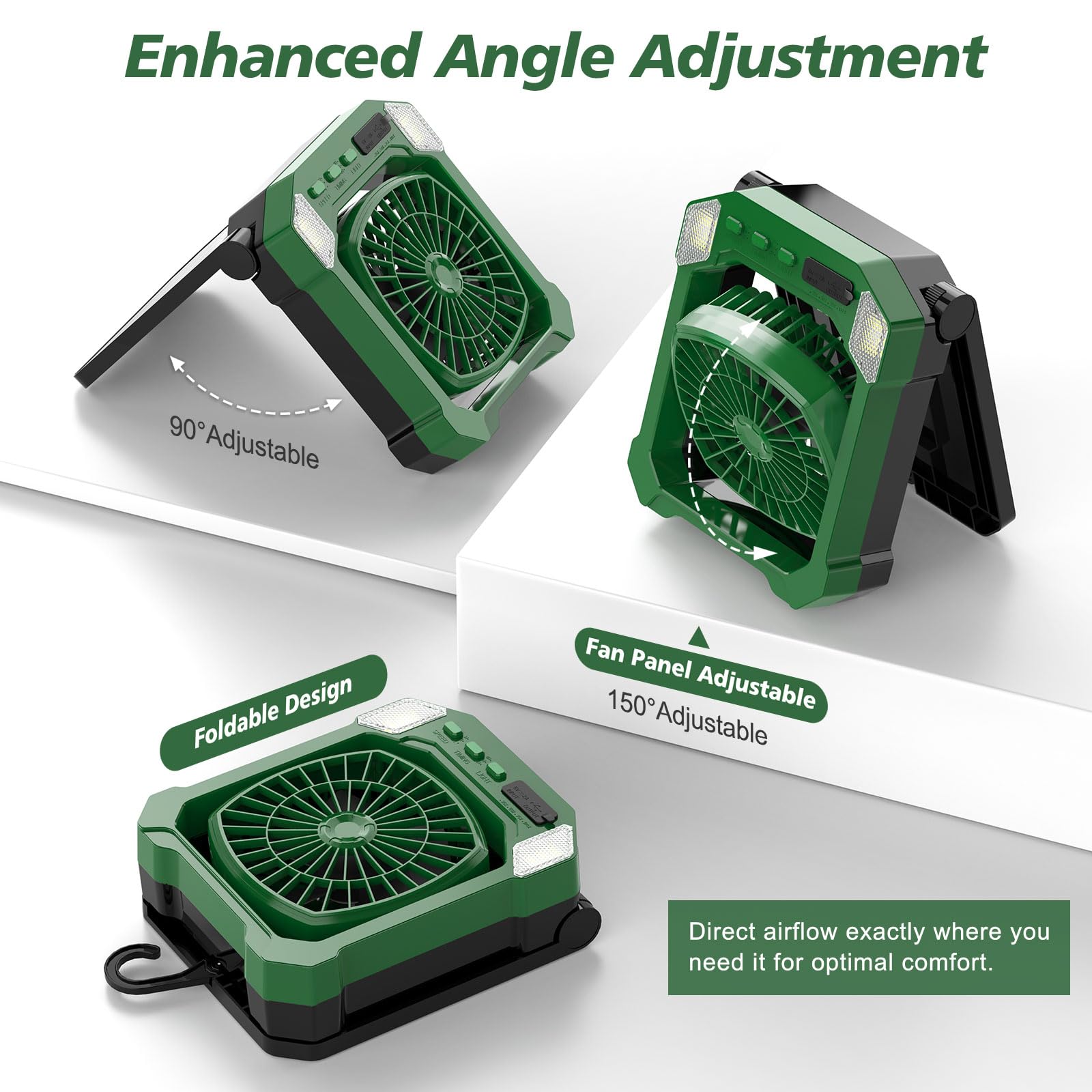fan with built in light for tent RV camping