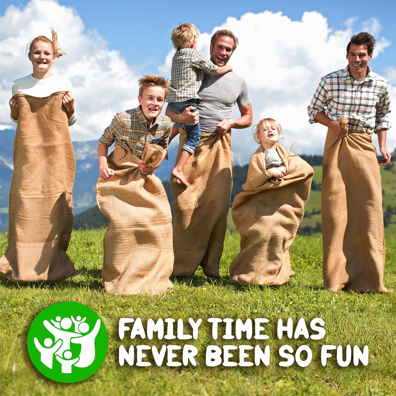 Eco-friendly reusable outdoor sack race bags