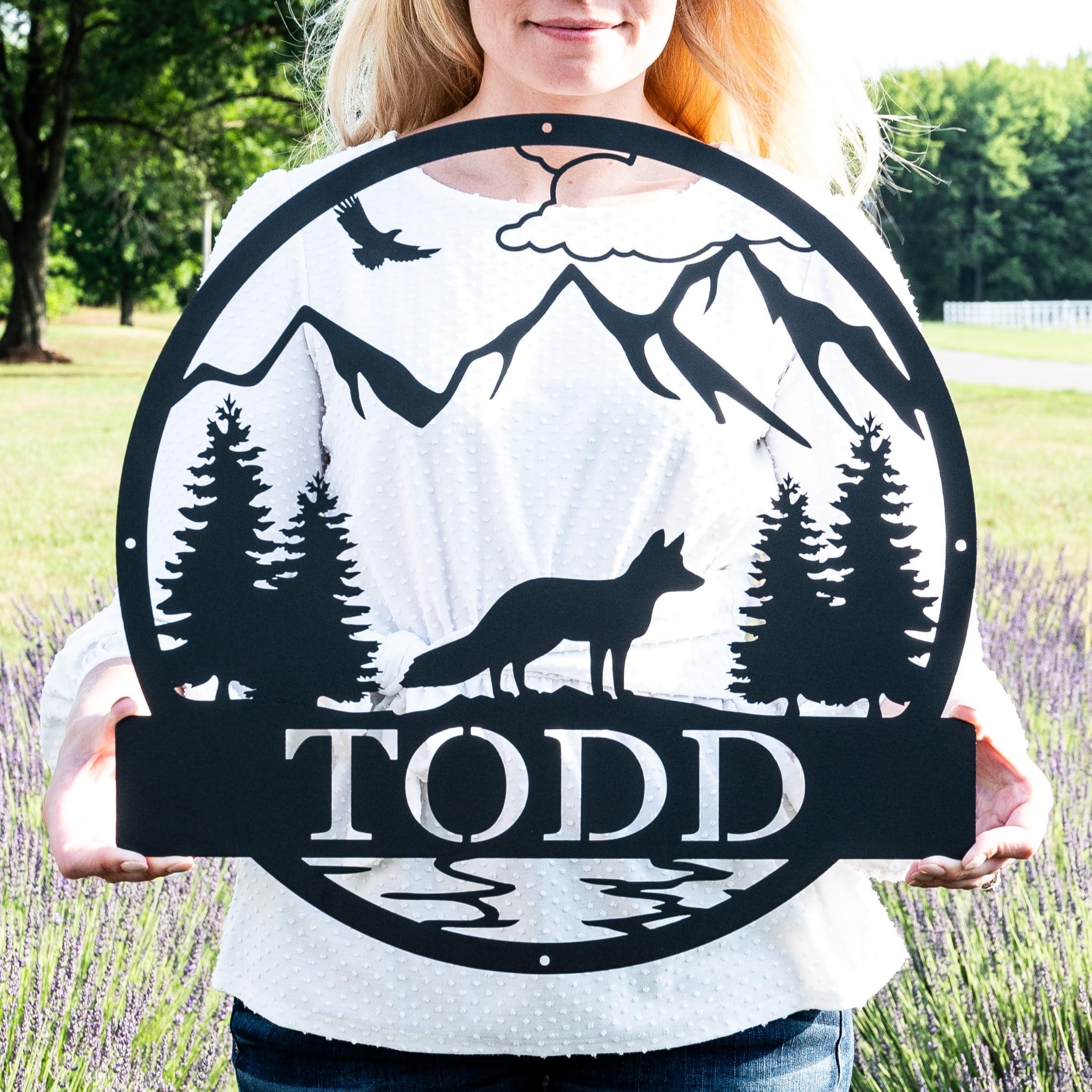 Plaque with weather resistant powder coated finish
