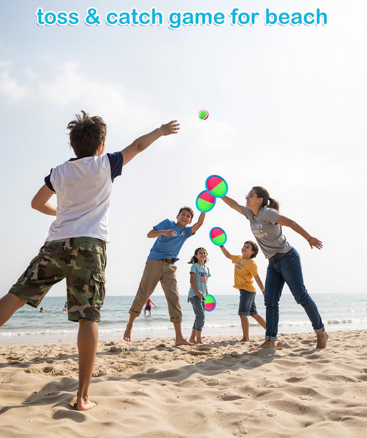 Outdoor toss and catch game in backyard setting