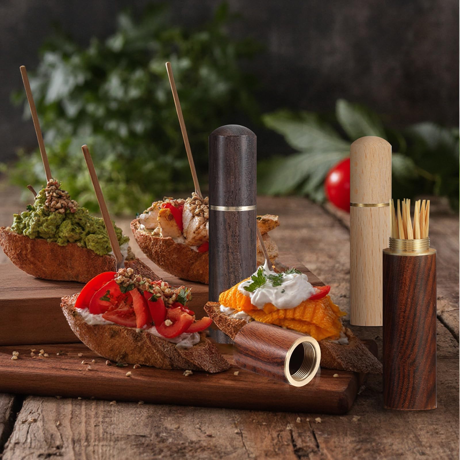 outdoor use wooden toothpick holder for hunting camping