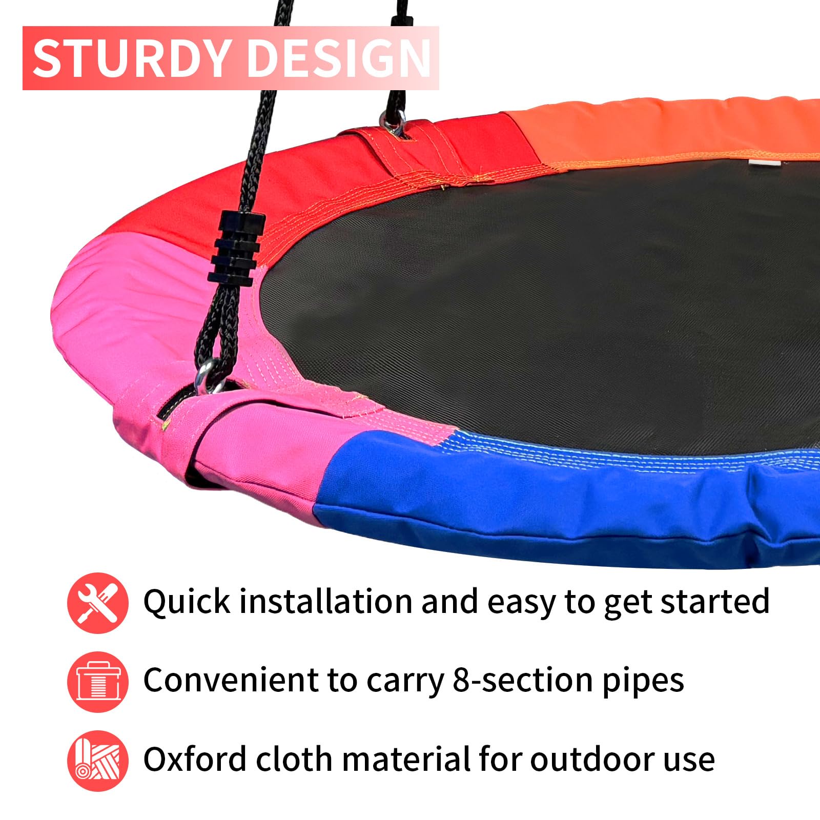Galvanized alloy frame outdoor swing safety
