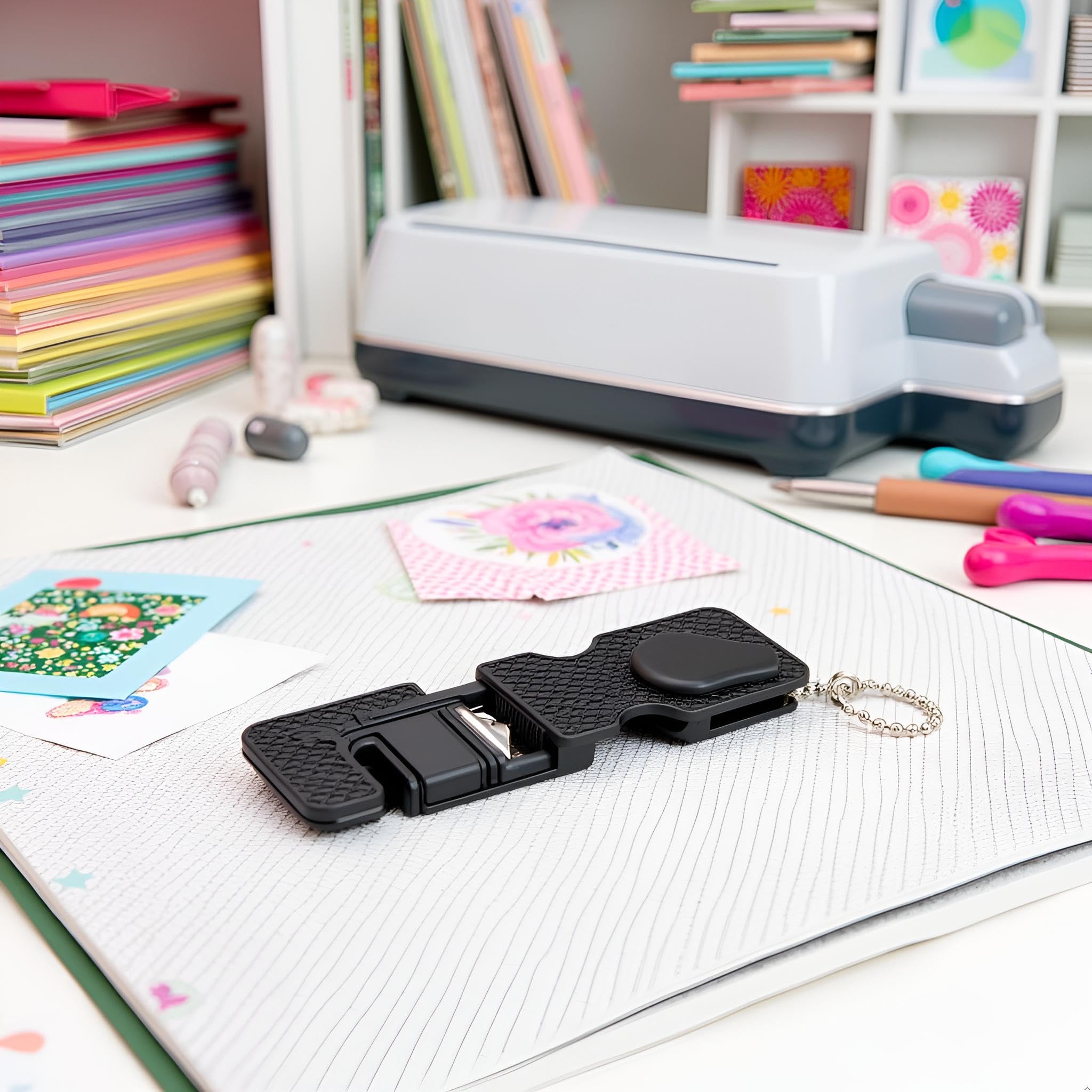 Compact black sharpener product image showing portable tool