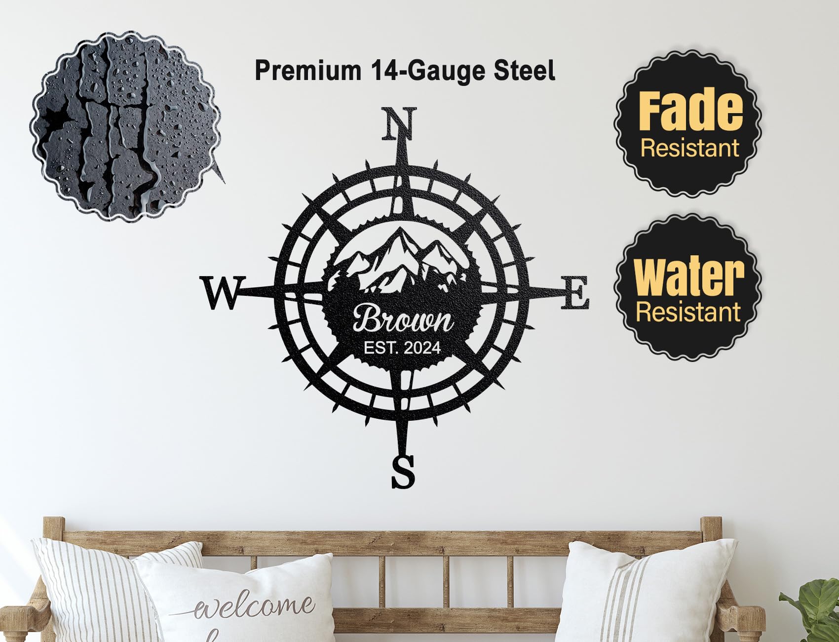 Easy to hang nautical wall decor with personalization