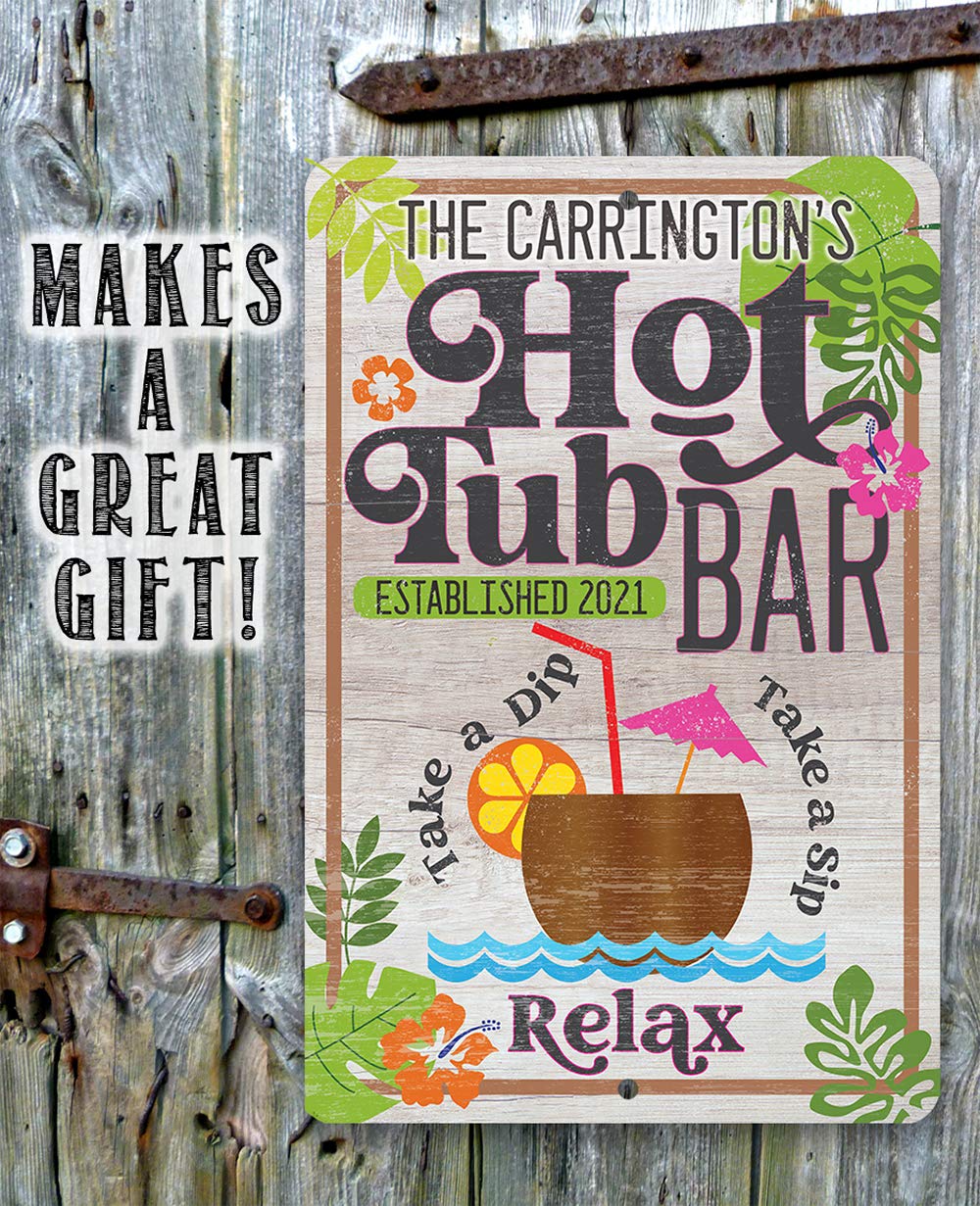 Indoor or outdoor display hot tub sign with epoxy ink