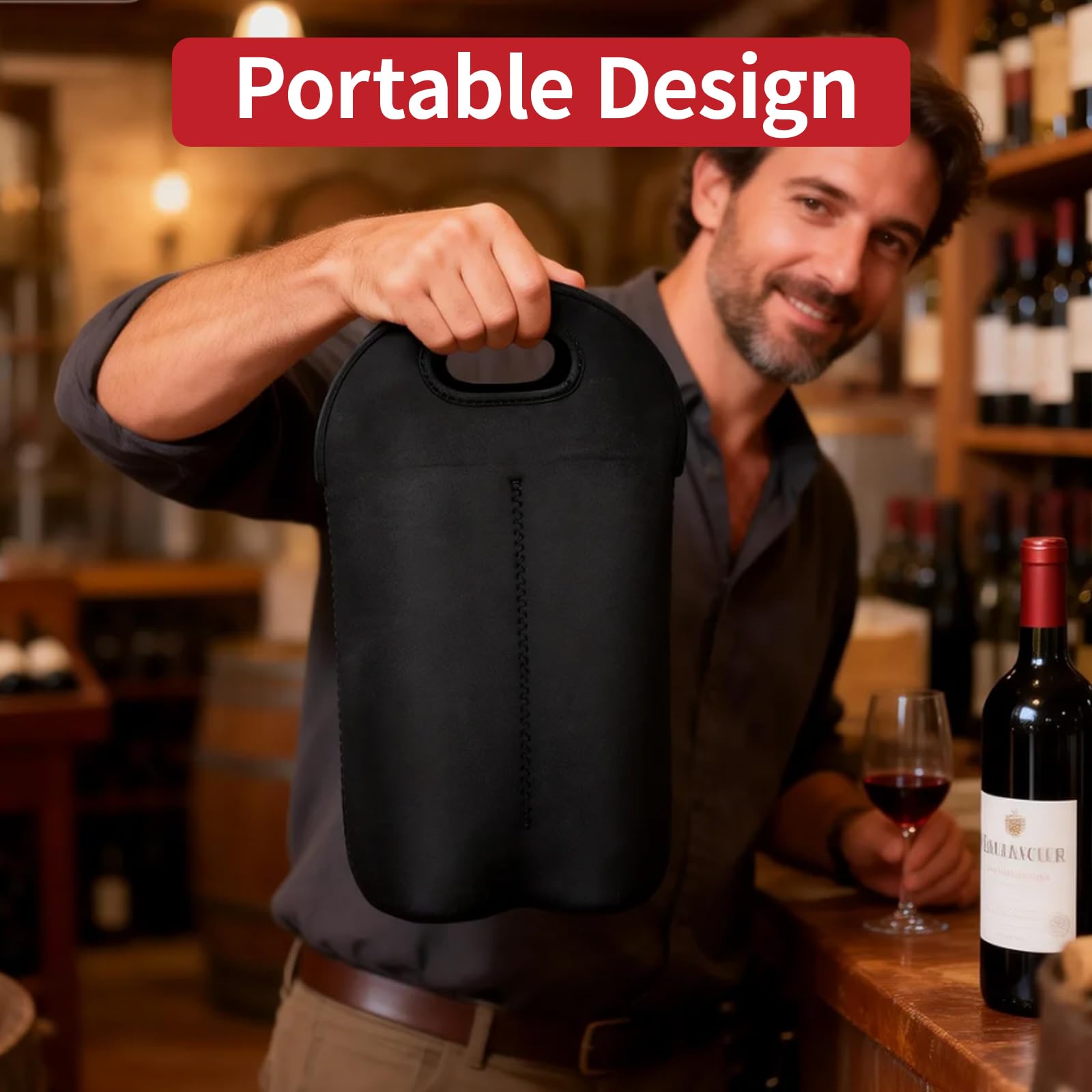 Durable anti-slip insulated bottle caddy for daily reuse