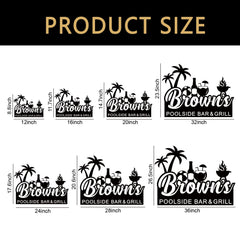 Outdoor pool sign suitable for backyard bars and garden spaces