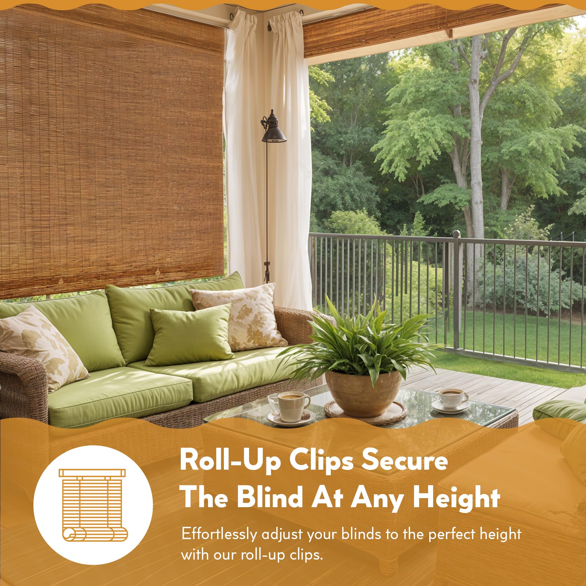 Outdoor privacy bamboo blinds for patio Cocoa finish