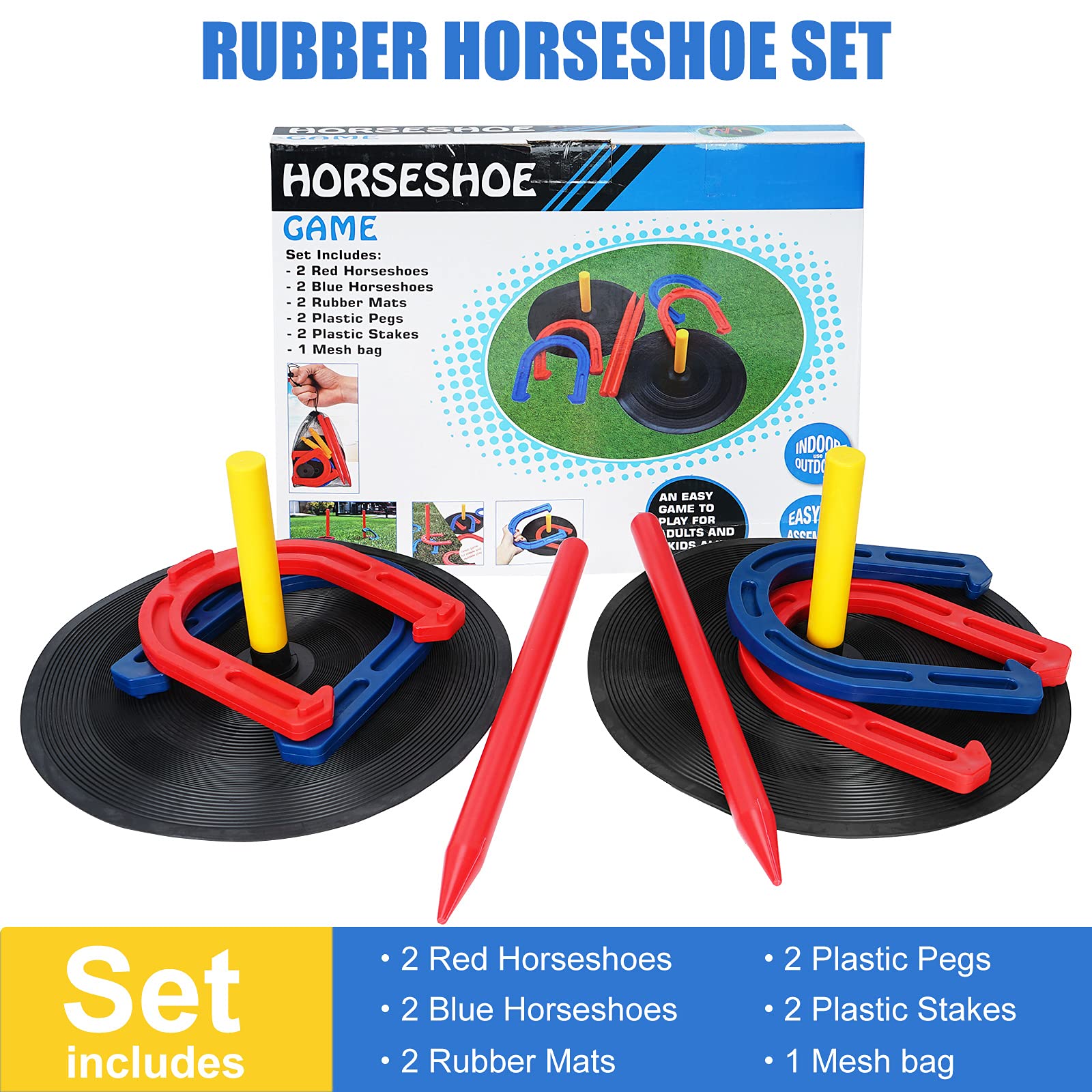 Outdoor red stakes ready for play