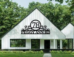 Outdoor sign metal wall art for house numbers