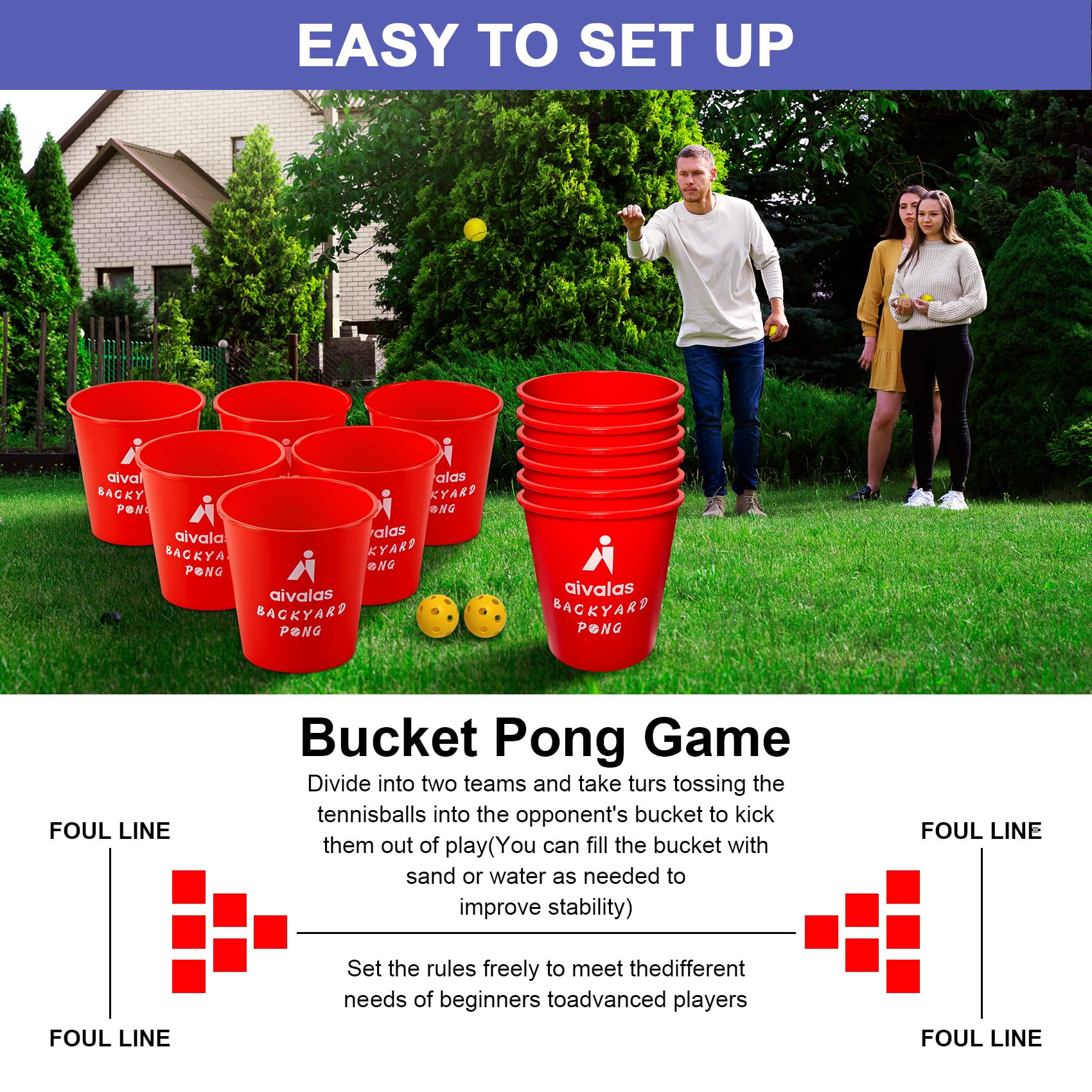 Portable outdoor party game with carry bag